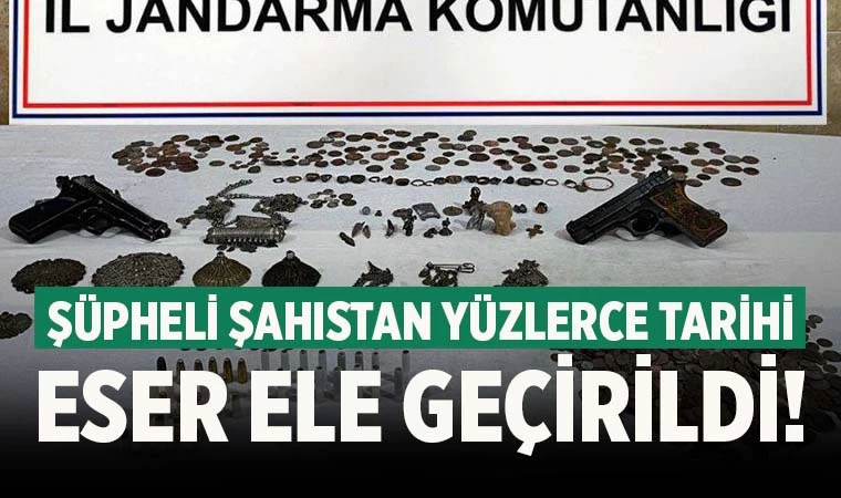 Şüpheli şahıstan yüzlerce tarihi eser çıktı