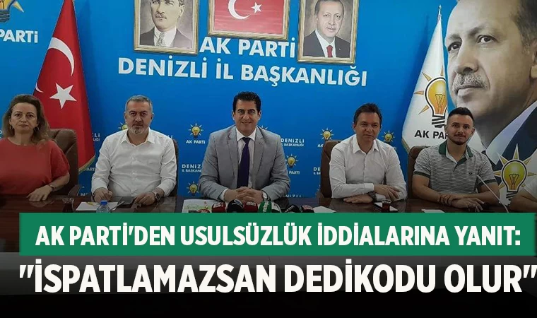 AK Parti'den Usulsüzlük İddialarına Yanıt: "İspatlamazsan Dedikodu Olur"