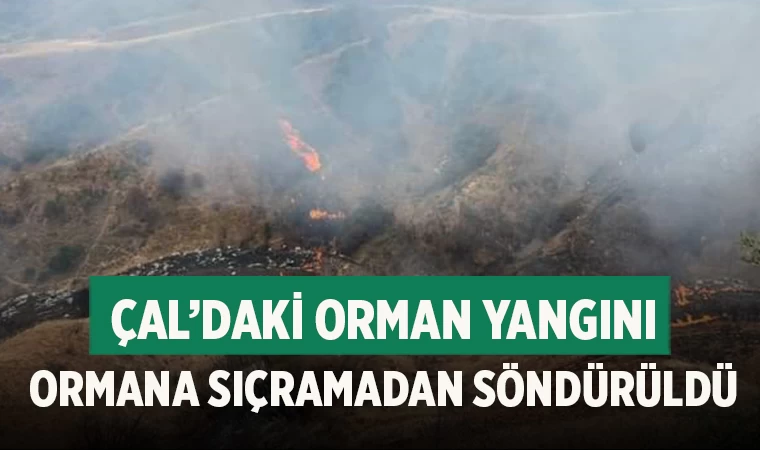 Çal’da Çöp Döküm Sahasında Yangın: Ormana Sıçramadan Söndürüldü