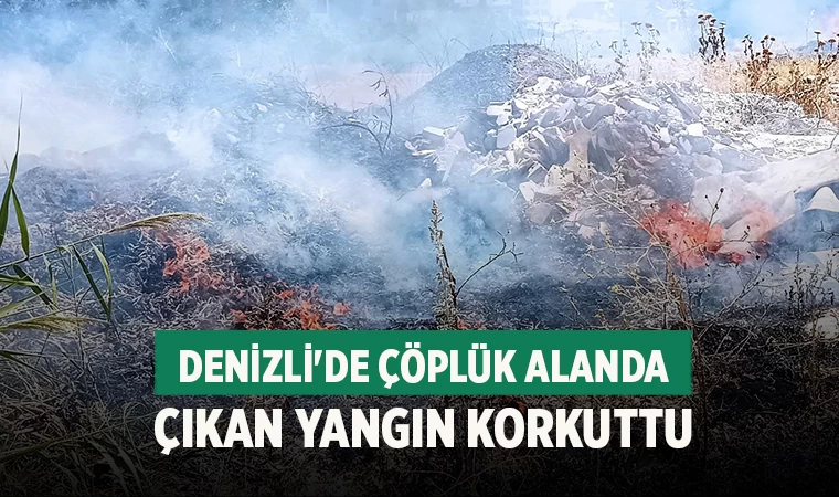 Denizli'de çöplük alanda çıkan yangın korkuttu