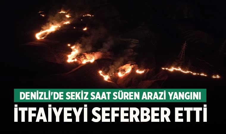 Denizli'de Sekiz Saat Süren Arazi Yangını İtfaiyeyi Seferber Etti