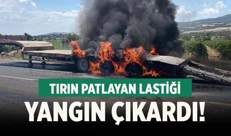 Lastik patladı! Yangın çıktı