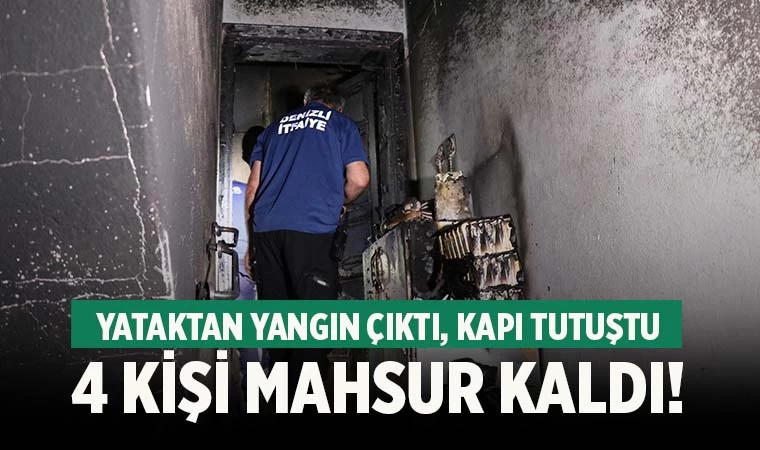 Yataktan yangın çıktı! 4 kişi mahsur kaldı