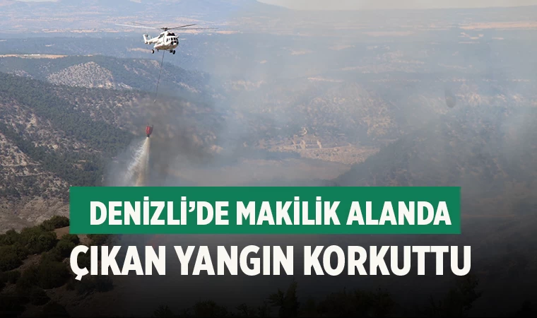Çal'da Makilik Alanda Çıkan Yangın Kontrol Altına Alındı