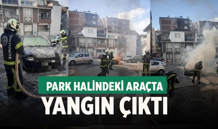 Denizli’de Park Halindeki Araç Alev Aldı