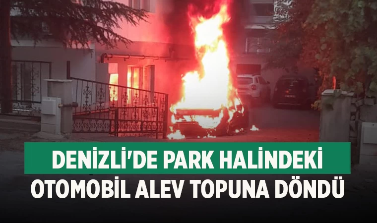 Denizli'de Park Halindeki Otomobil Alev Topuna Döndü