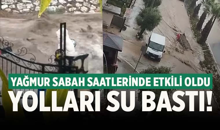 Denizli’nin ilçesinde kuvvetli yağış su baskınlarına neden oldu