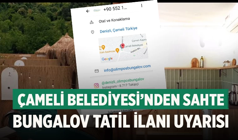 Çameli Belediyesi'nden sahte bungalov tatil ilanı uyarısı