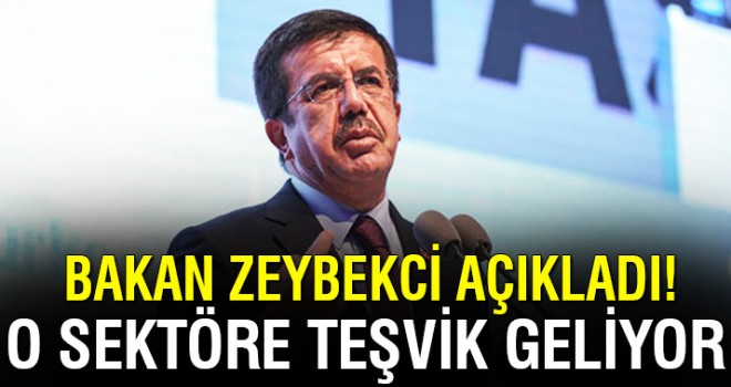 Bakan Zeybekci: Teşvik kapsamına alınıyor