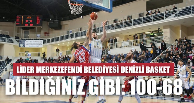 Lider Merkezefendi Belediyesi Denizli Basket Bildiğiniz Gibi: 100-68
