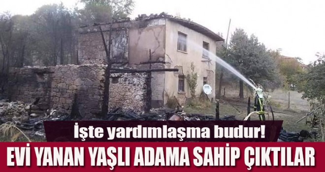 Evi yanan yaşlı adama yardım eli