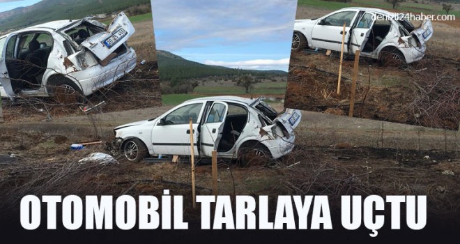 Otomobil Tarlaya Uçtu