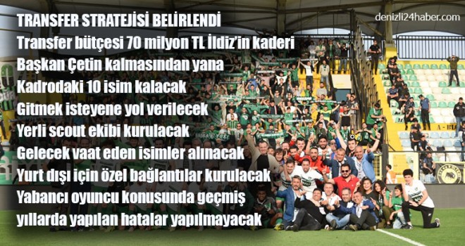 Transfer Stratejisi Belirlendi