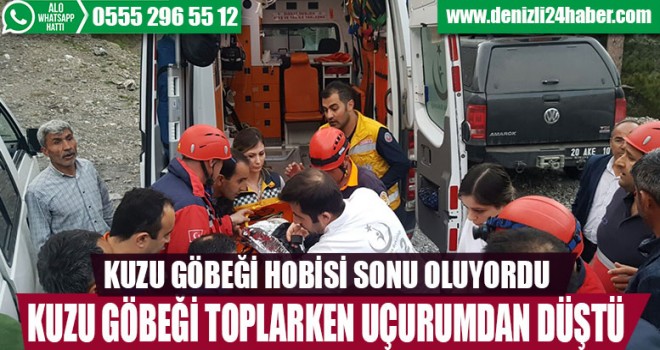 Kuzu göbeği toplarken uçuruma düştü
