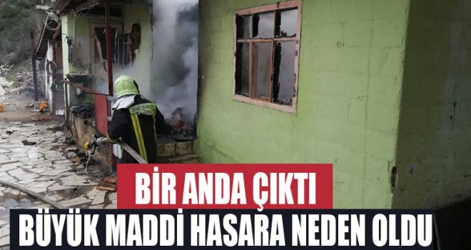 Denizli'de ev yangını