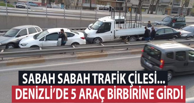 Denizli'de zincirleme kazada, trafik felç