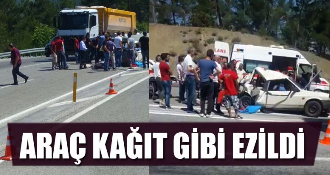 Araç Kağıt Gibi Ezildi