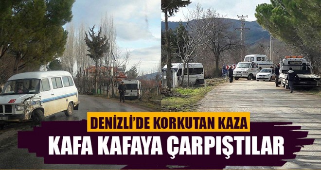 İki Minibüs Kafa Kafaya Çarpıştı