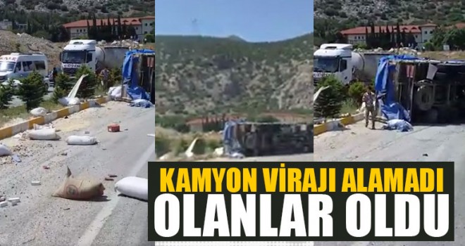 Kamyon Virajı Alamadı Olanlar Oldu