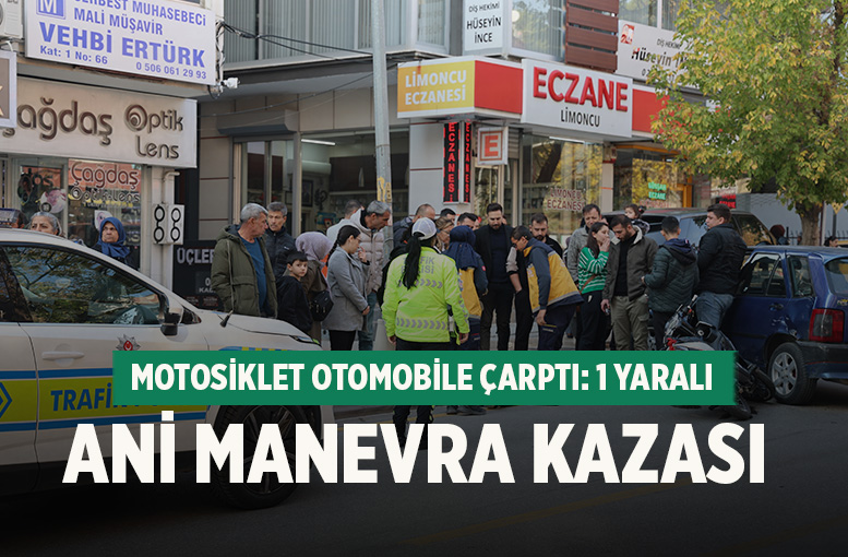 Denizli'de garaja girmek isteyen otomobile motosiklet çarptı