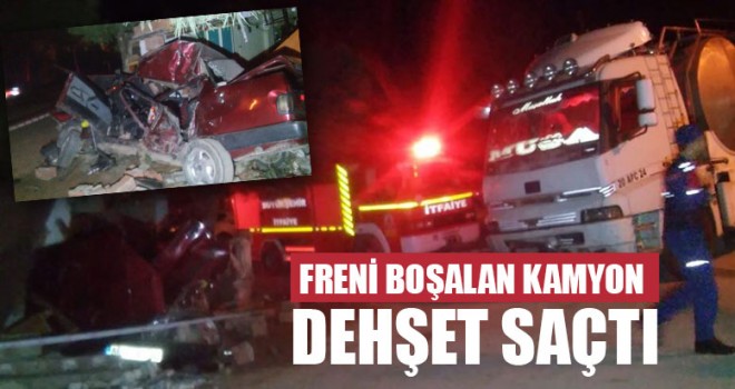 Freni Boşalan Kamyon Dehşet Saçtı