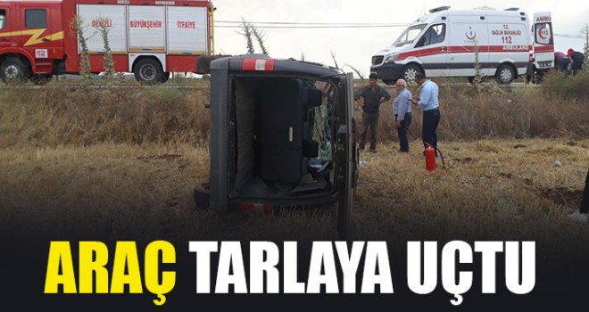 Araç Tarlaya Uçtu