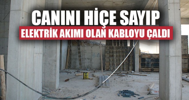 Denizli'de hırsızlık Elektrik Akımı Olan Kabloyu Çaldı