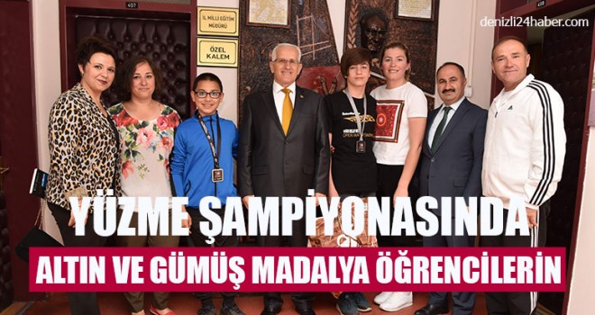 Yüzme Şampiyonasında Altın Ve Gümüş Madalya Öğrencilerin