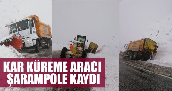 Kar Küreme Aracı Şarampole Kaydı