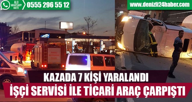İşçi Servisi İle Ticari Araç Çarpıştı
