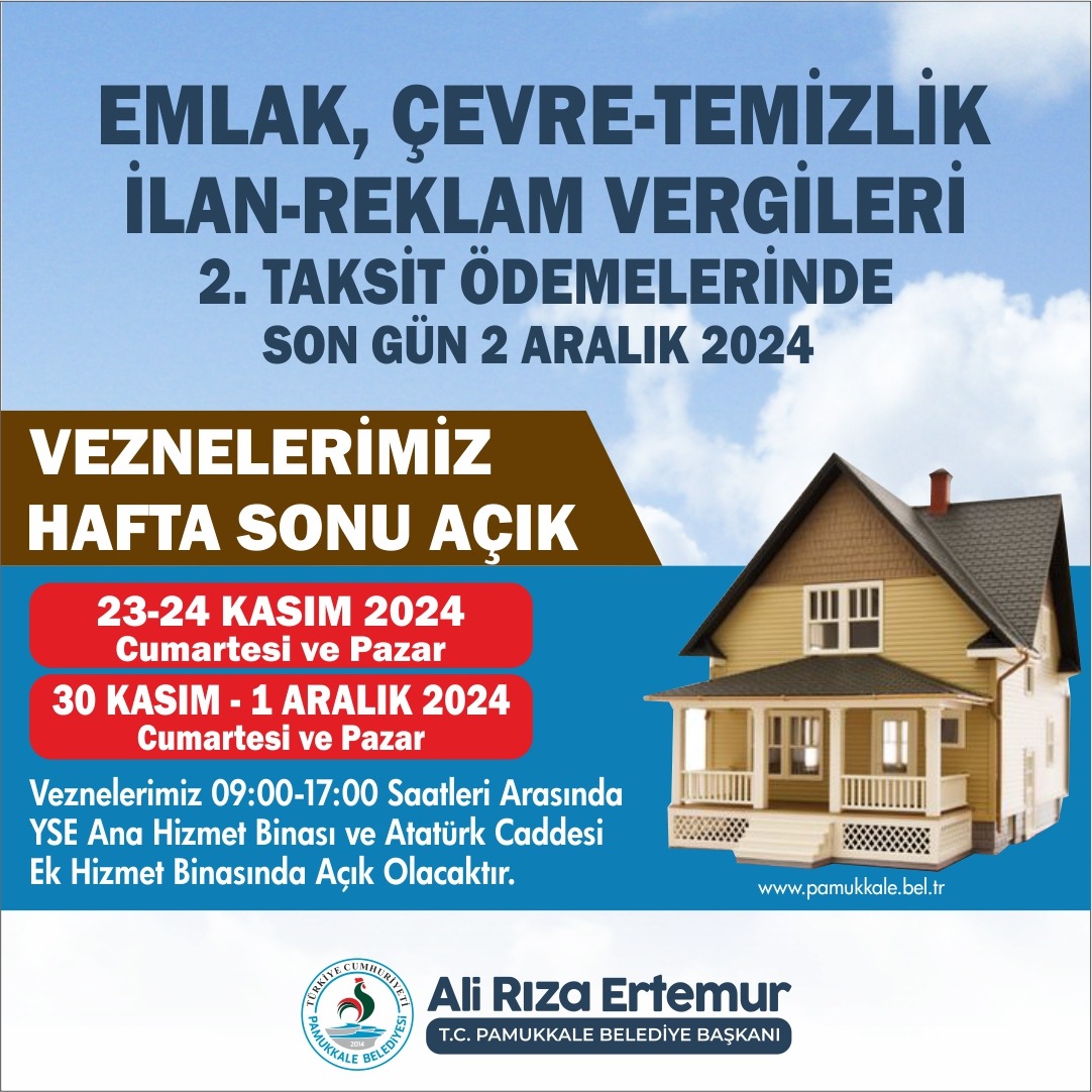 Pamukkale Belediyesi'nden Vergi Ödemelerinde Hafta Sonu Kolaylığı